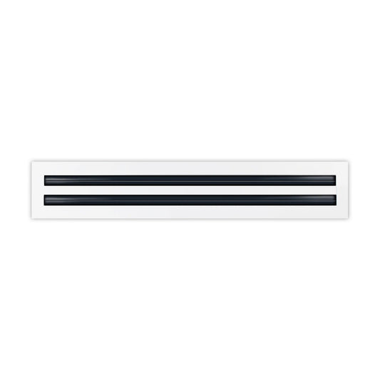 VENTIUSA - 24 White Inch Linear Slot Diffuser - 2 Slot - Double Slot - Decorative Linear Air - Modern Vent Cover for Ceiling, Walls & Floors